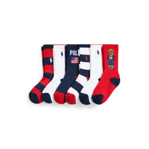 폴로 랄프로렌 Americana Polo Bear Crew Sock 6-Pack