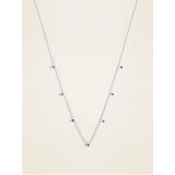 Oldnavy Silver-Toned Multi-Color Rhinestone Station Necklace for Women